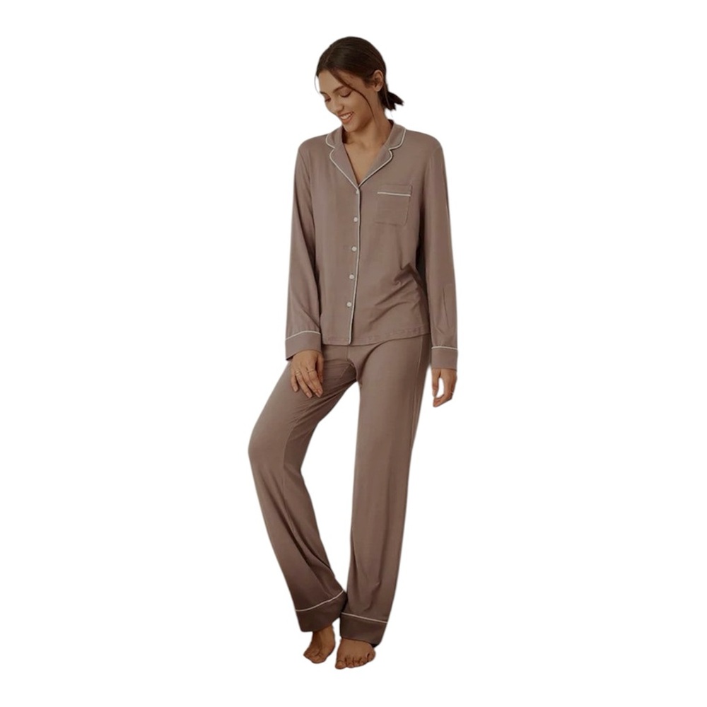Lintico Long Sleeve Pajama Set Wood Rosa Dusty Rose S